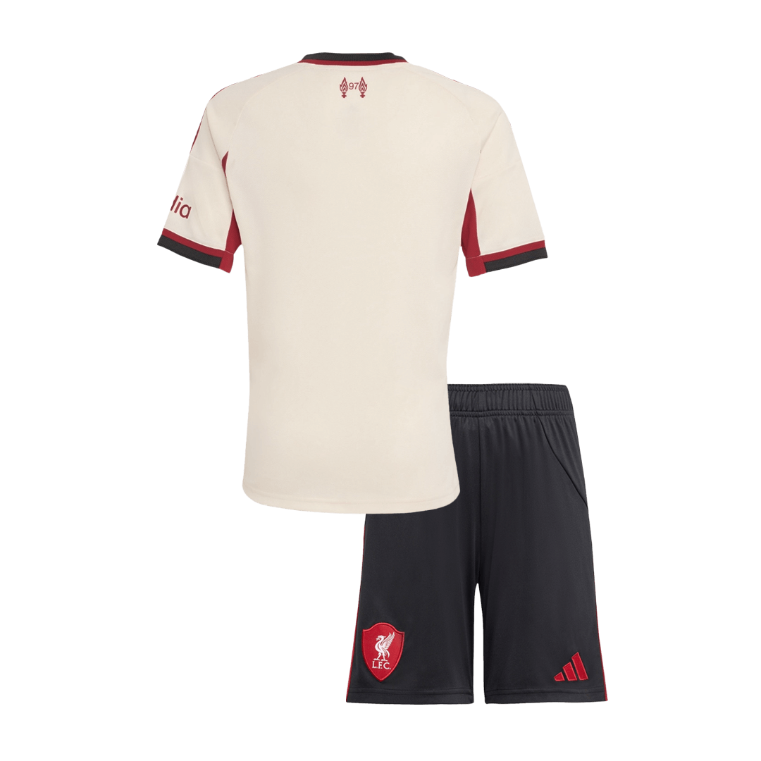 Liverpool Extérieur Maillot Kit 2025/26 Enfant Blanc