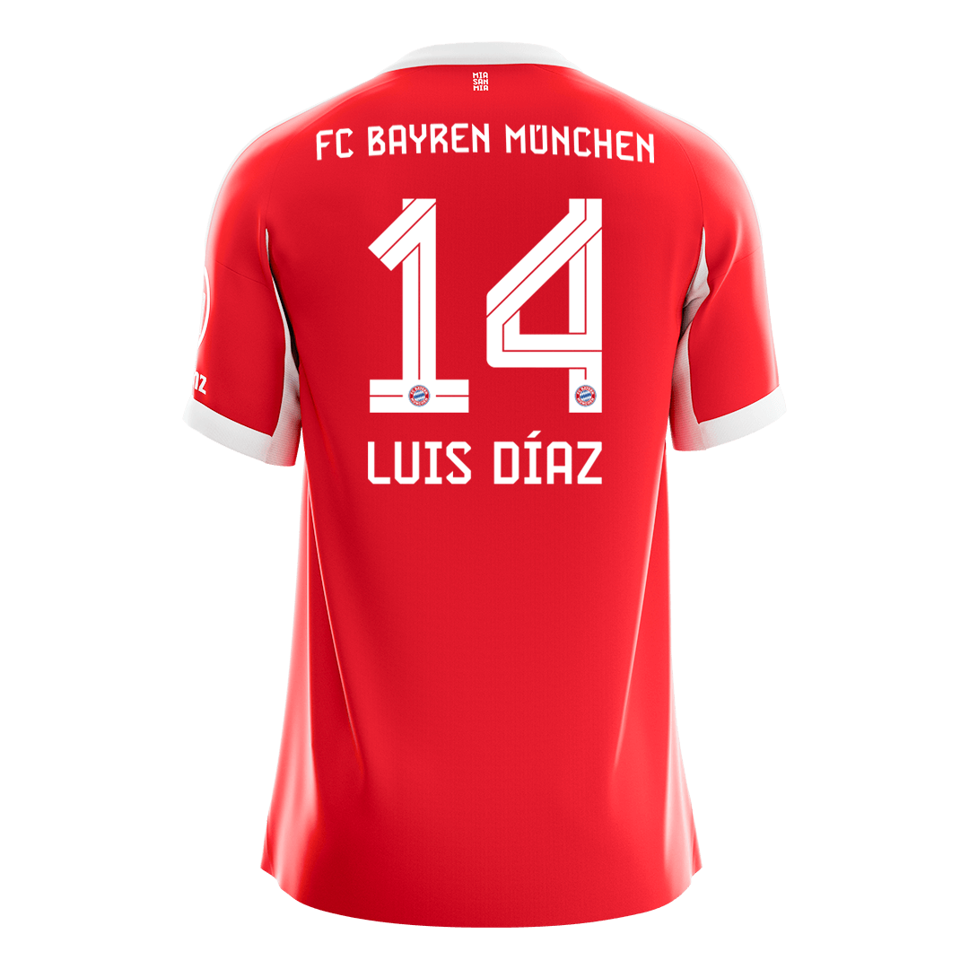 LUIS DÍAZ #14 Bayern Munich Domicile Maillot 2025/26 Rouge - Super