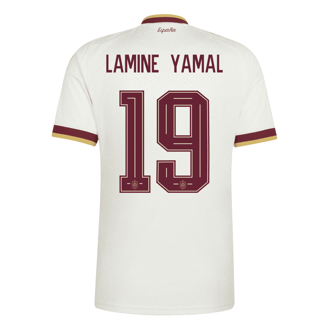 LAMINE YAMAL #19 Espagne Extérieur Maillot 2026 Blanc