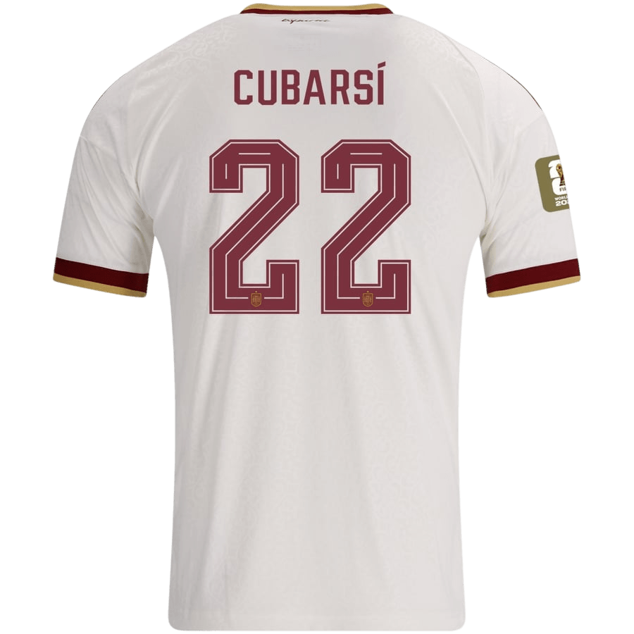 CUBARSÍ #22 Espagne Extérieur Maillot 2026 Blanc Joueur