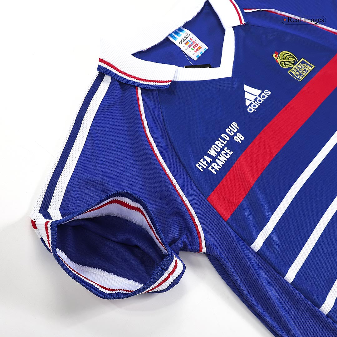 Retro ZIDANE #10 France Domicile Maillot 1998 Bleu