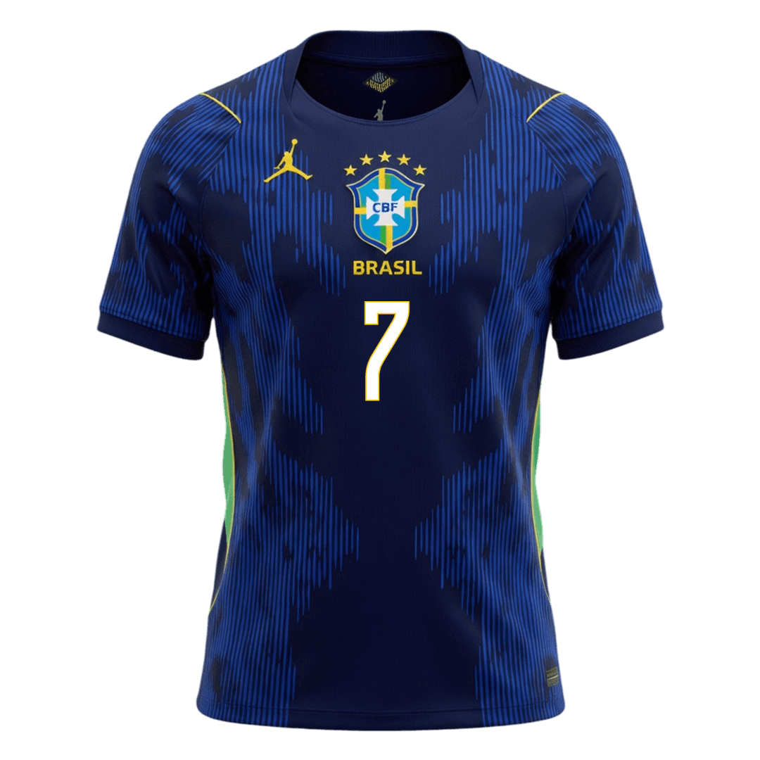 VINI JR. #7 Brésil Extérieur Maillot 2026 Bleu marine