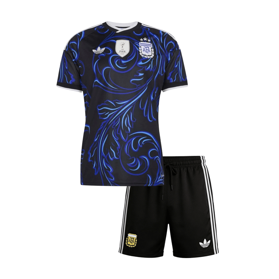 Argentine Extérieur Maillot Kit 2026 Enfant Noir