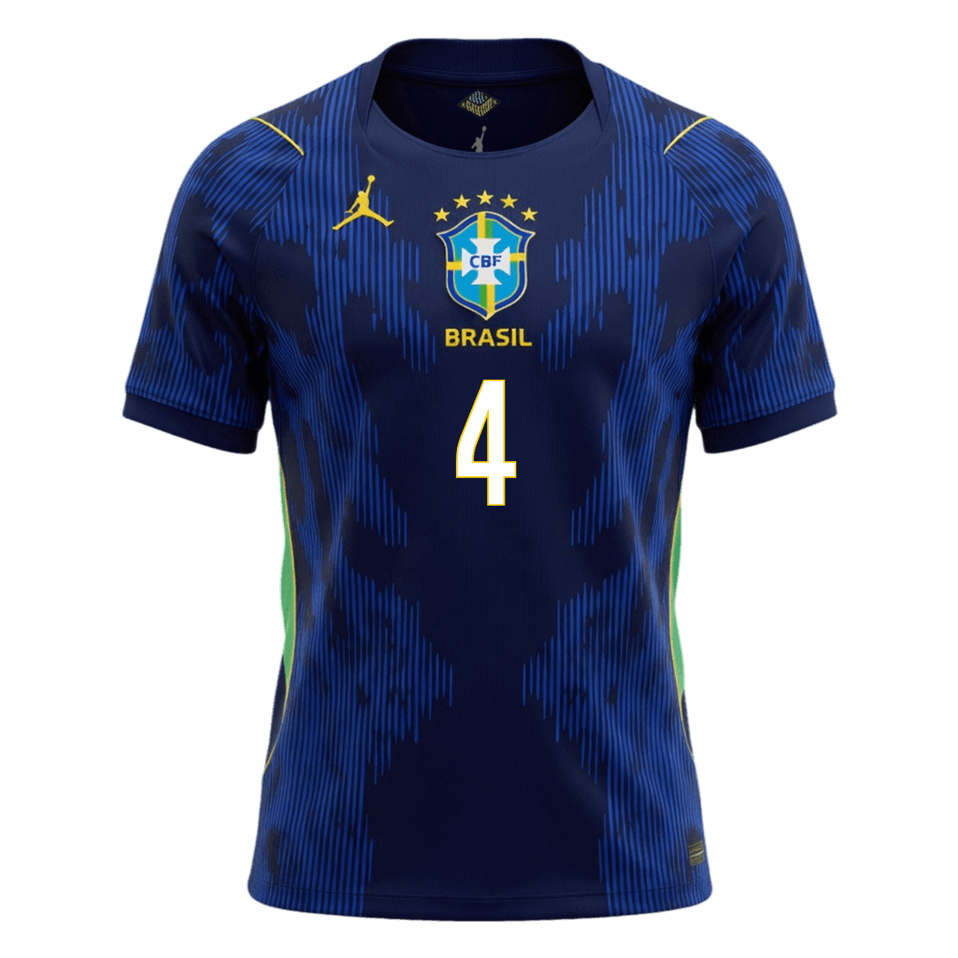 MARQUINHOS #4 Brésil Extérieur Maillot 2026 Bleu marine