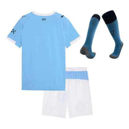 Manchester City Domicile Maillot Kit 2025/26 Enfant Bleu