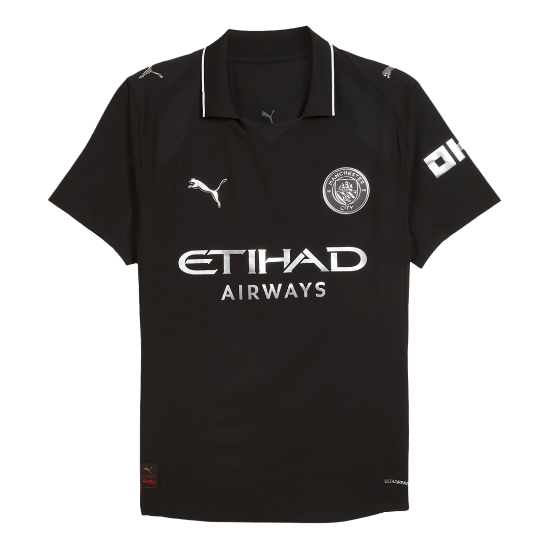 Manchester City Extérieur Maillot 2025/26 Noir Joueur