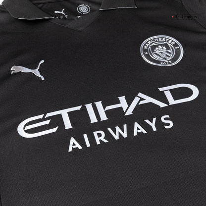 Manchester City Extérieur Maillot 2025/26 Noir Grande Taille