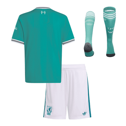 Liverpool Third Maillot Kit 2025/26 Enfant Vert