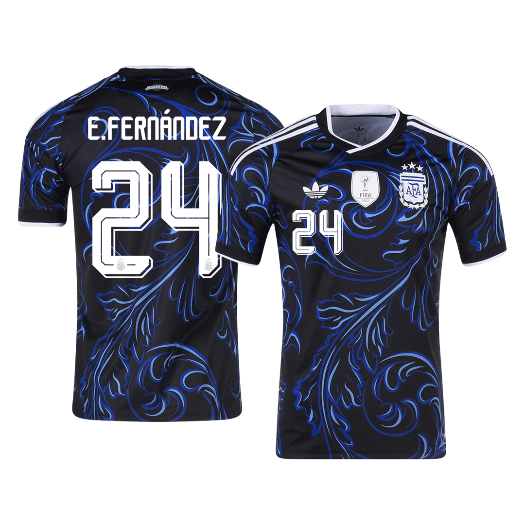 E. FERNÁNDEZ #24 Argentine Extérieur Maillot 2026 Noir