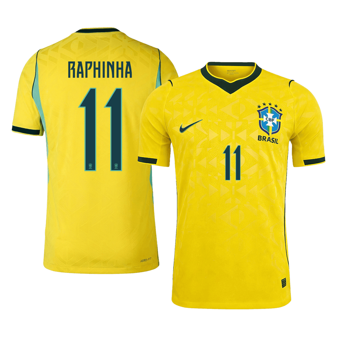 RAPHINHA #11 Brésil Domicile Maillot 2026 Jaune Joueur