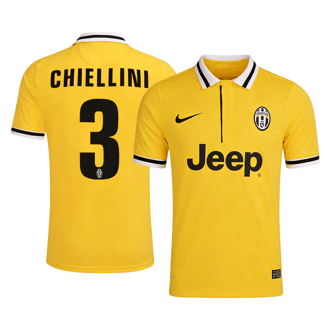 Retro CHIELLINI #3 Juventus Extérieur Maillot 2013/14 Jaune
