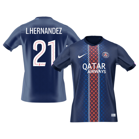 Lucas Hernández maillot PSG 2026-2027 domicile bleu marine