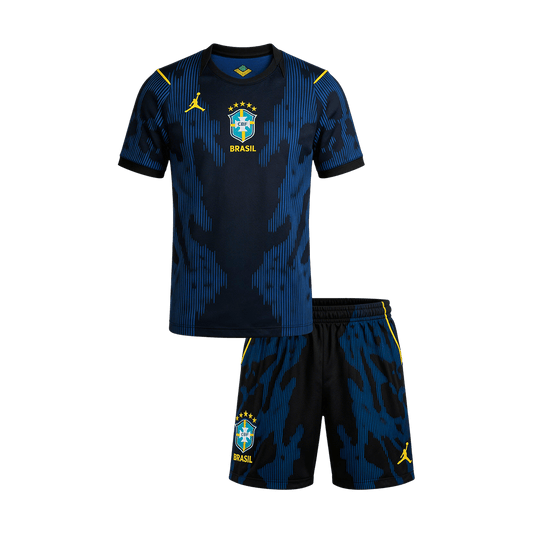 Brésil Extérieur Maillot Kit 2026 Enfant Bleu marine