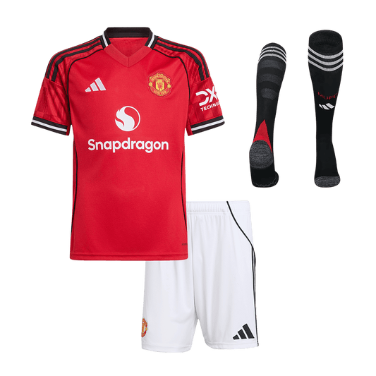 Manchester United Domicile Maillot Kit 2025/26 Enfant Rouge