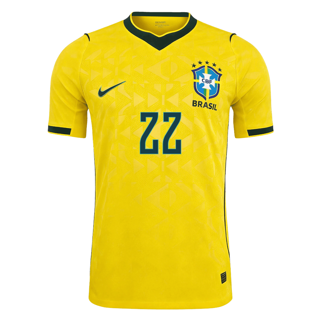 JOÃO PEDRO #22 Brésil Domicile Maillot 2026 Jaune Joueur