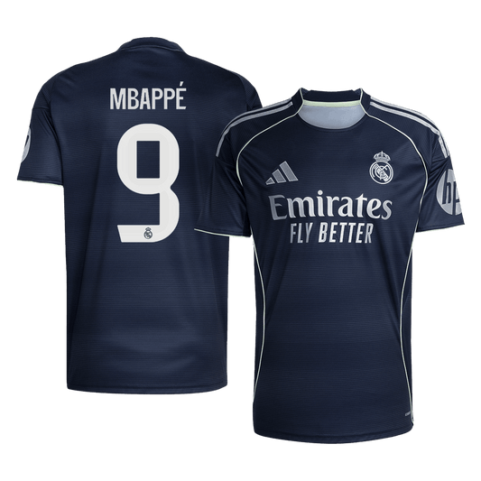 MBAPPÉ #9 Real Madrid Extérieur Maillot 2025/26 Bleu marine - Super