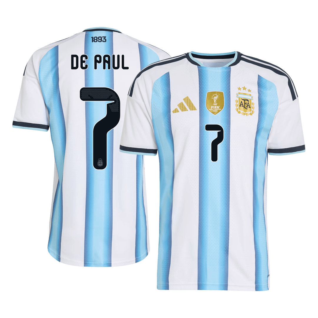 DE PAUL #7 Argentine Domicile Maillot 2026 Blue&White Joueur
