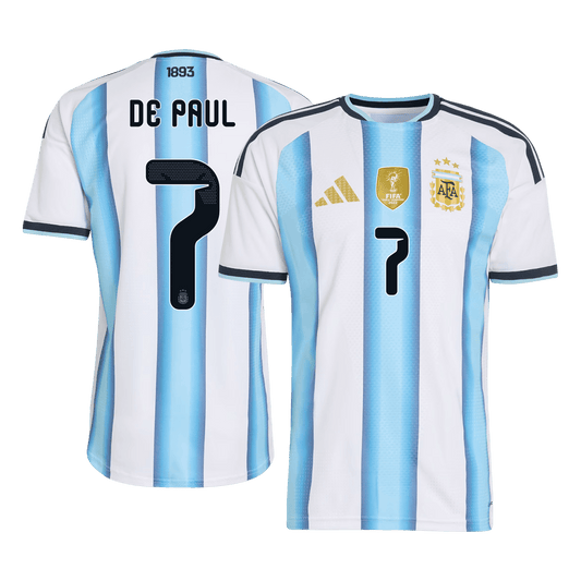 DE PAUL #7 Argentine Domicile Maillot 2026 Blue&White Joueur