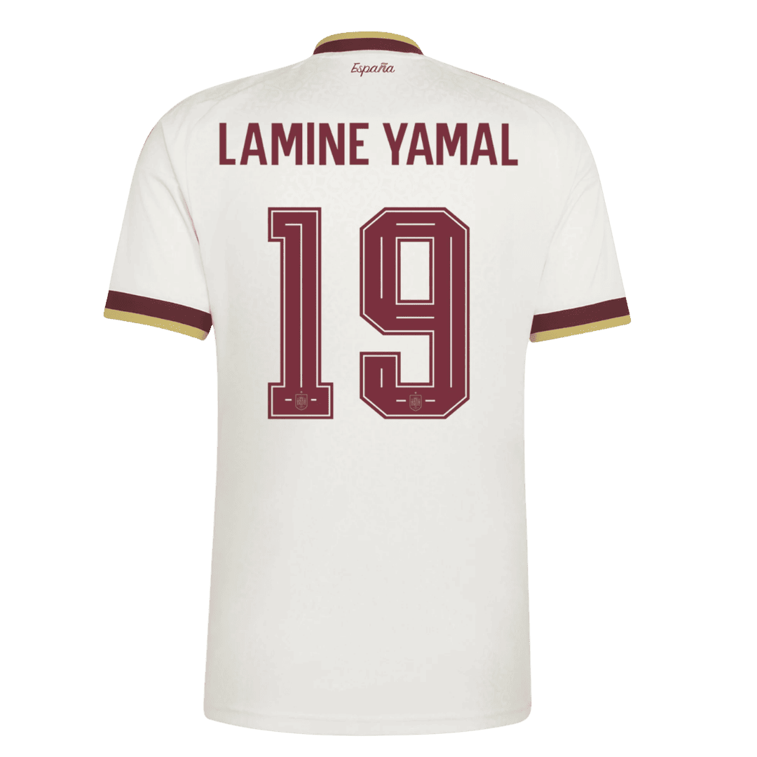 LAMINE YAMAL #19 Espagne Extérieur Maillot 2026 Blanc