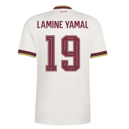 LAMINE YAMAL #19 Espagne Extérieur Maillot 2026 Blanc