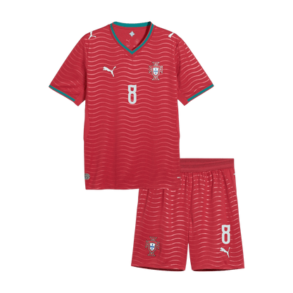 B. FERNANDES #8 Portugal Domicile Maillot Kit 2026 Enfant Rouge - Super