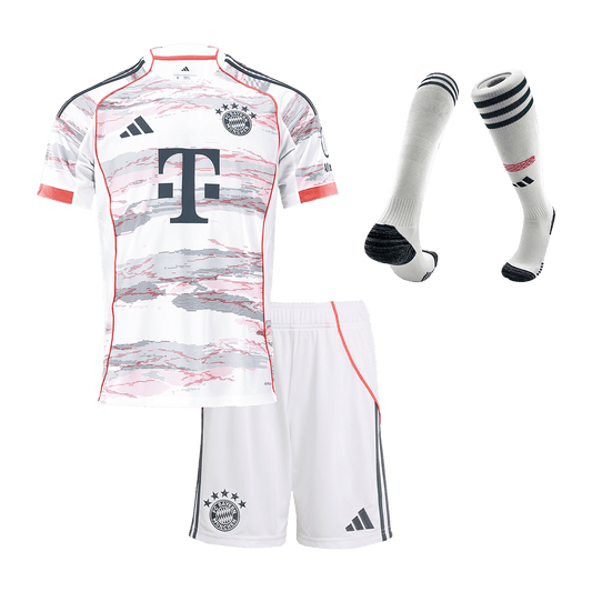 Bayern Munich Extérieur Maillot Kit 2025/26 Enfant Blanc