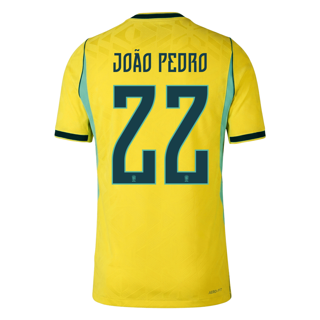 JOÃO PEDRO #22 Brésil Domicile Maillot 2026 Jaune Joueur