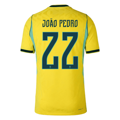 JOÃO PEDRO #22 Brésil Domicile Maillot 2026 Jaune Joueur