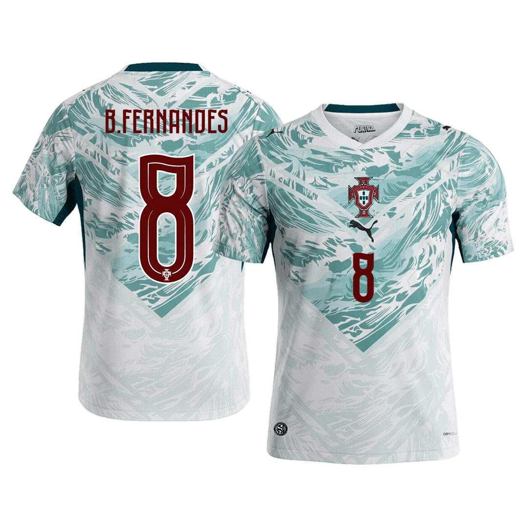 B.FERNANDES #8 Portugal Extérieur Maillot 2026 White&Green