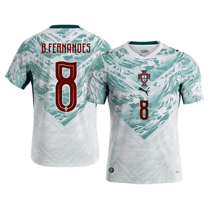 B.FERNANDES #8 Portugal Extérieur Maillot 2026 White&Green