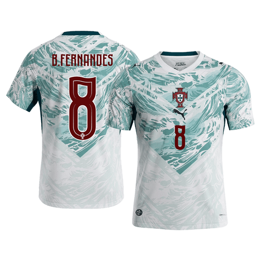B.FERNANDES #8 Portugal Extérieur Maillot 2026 White&Green