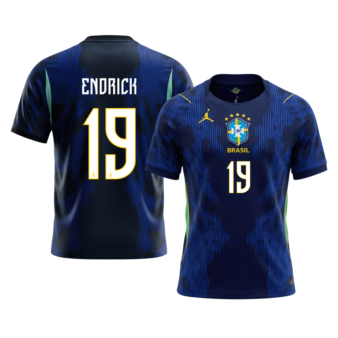 ENDRICK #19 Brésil Extérieur Maillot 2026 Bleu marine