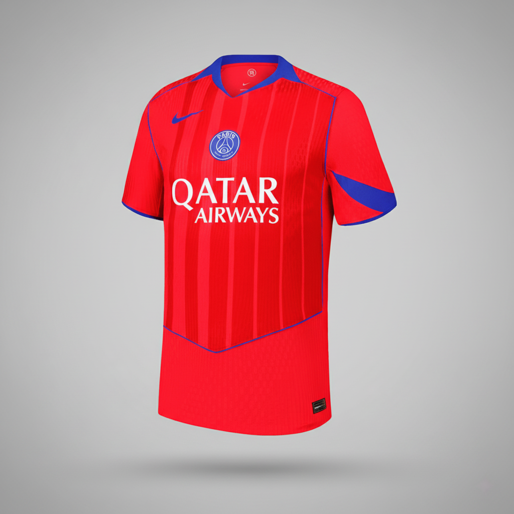 Les Parisiens Third Maillot 2025/26 Rouge Grande Taille