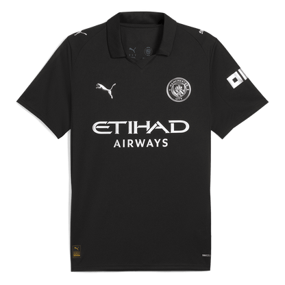Manchester City Extérieur Maillot 2025/26 Noir Grande Taille
