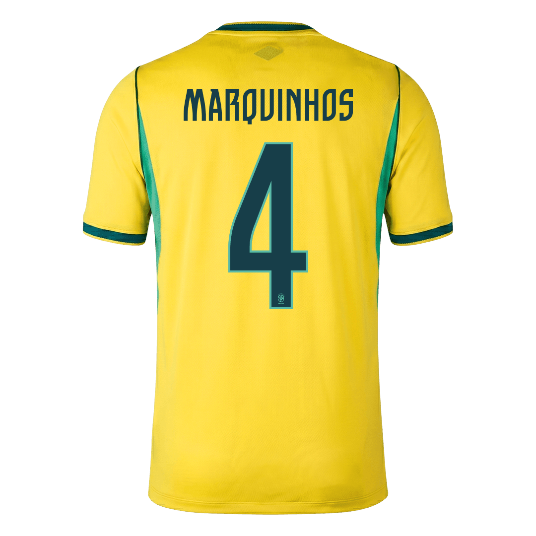 MARQUINHOS #4 Brésil Domicile Maillot 2026 Jaune