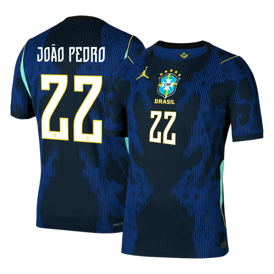 JOÃO PEDRO #22 Brésil Extérieur Maillot 2026 Bleu marine Joueur