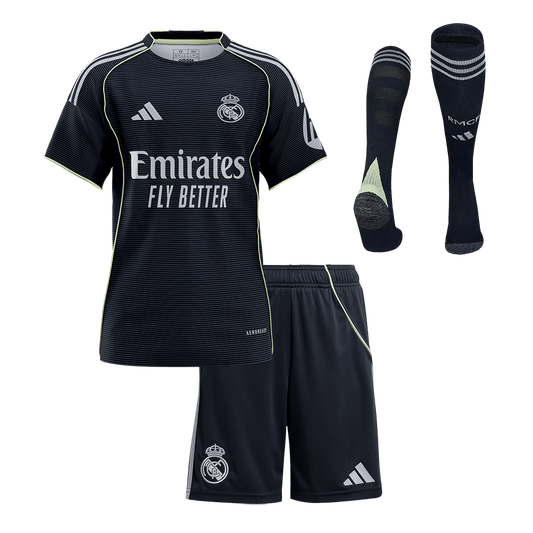 Kids Real Madrid Extérieur Maillot Kit 2025/26 Bleu marine - Super