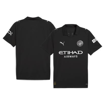 Manchester City Extérieur Maillot 2025/26 Noir Grande Taille