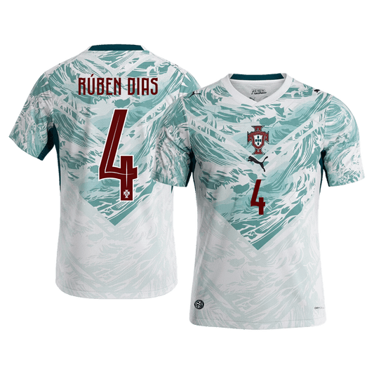 RÚBEN DIAS #4 Portugal Extérieur Maillot 2026 White&Green