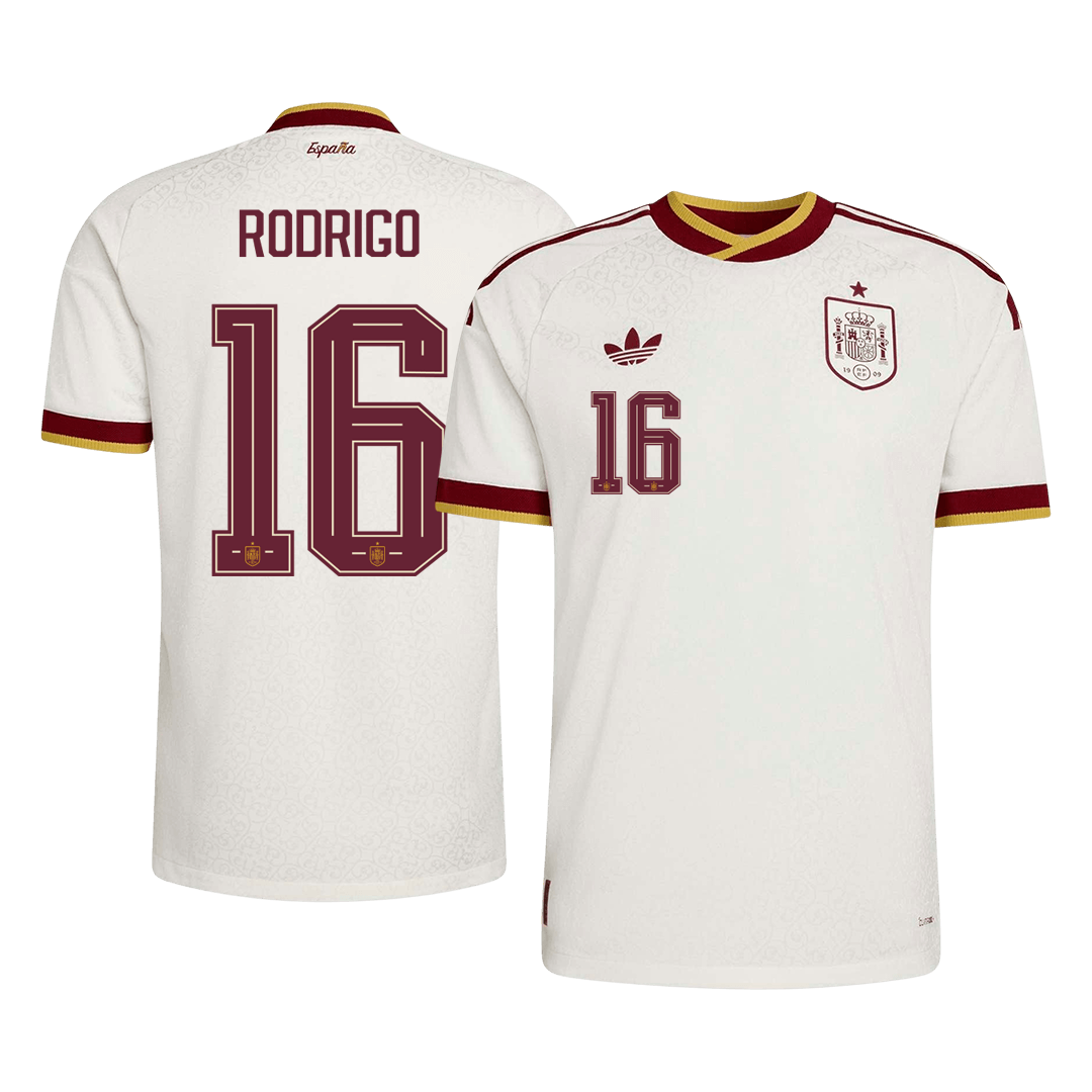 RODRIGO #16 Espagne Extérieur Maillot 2026 Blanc Joueur