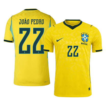 JOÃO PEDRO #22 Brésil Domicile Maillot 2026 Jaune Joueur