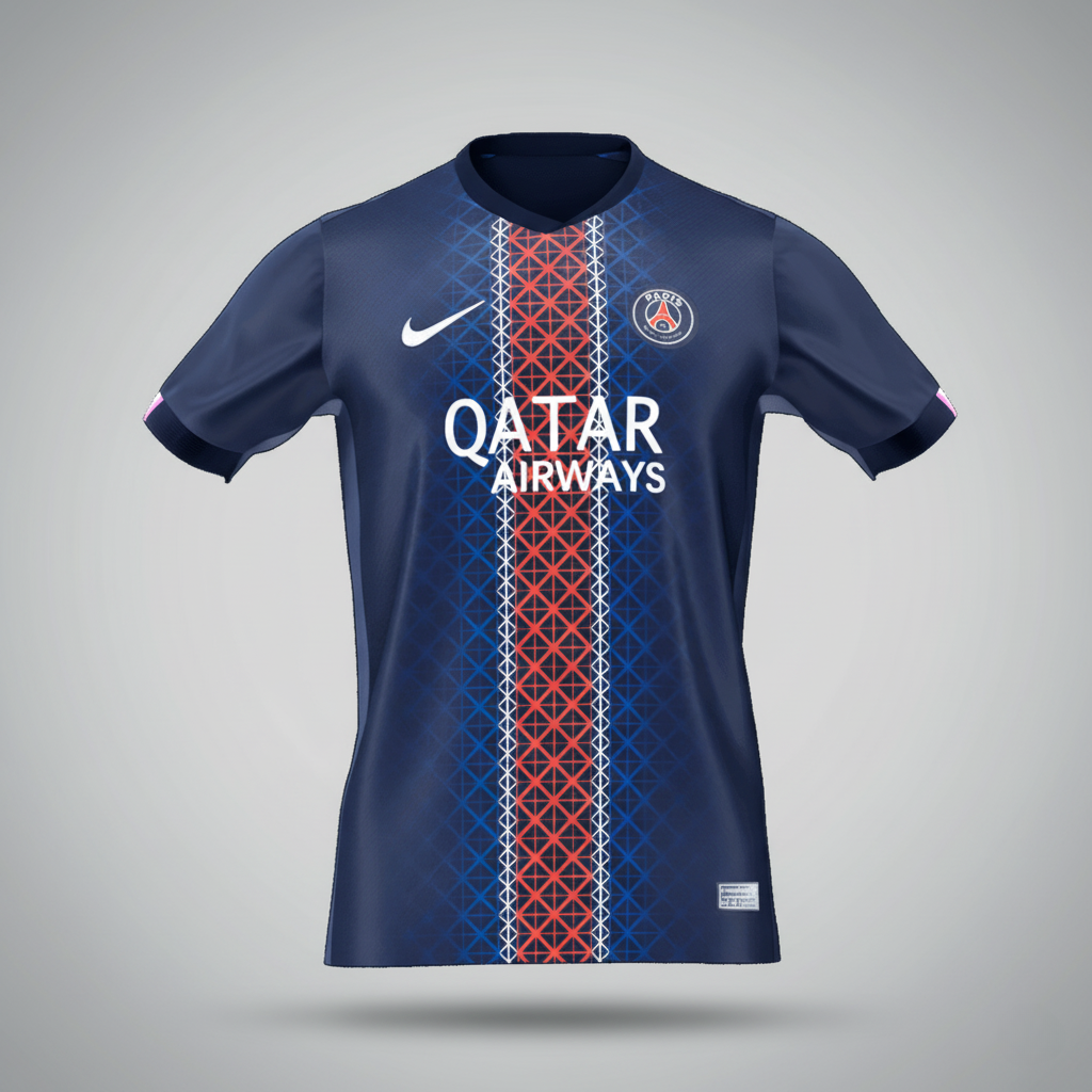 Les Parisiens Domicile Maillot 2025/26 Bleu marine - Super Grande Taille