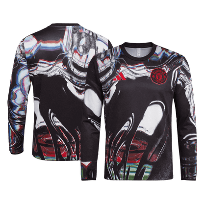 Manchester United Pre-Match Maillot Manches Longues 2025/26 Noir