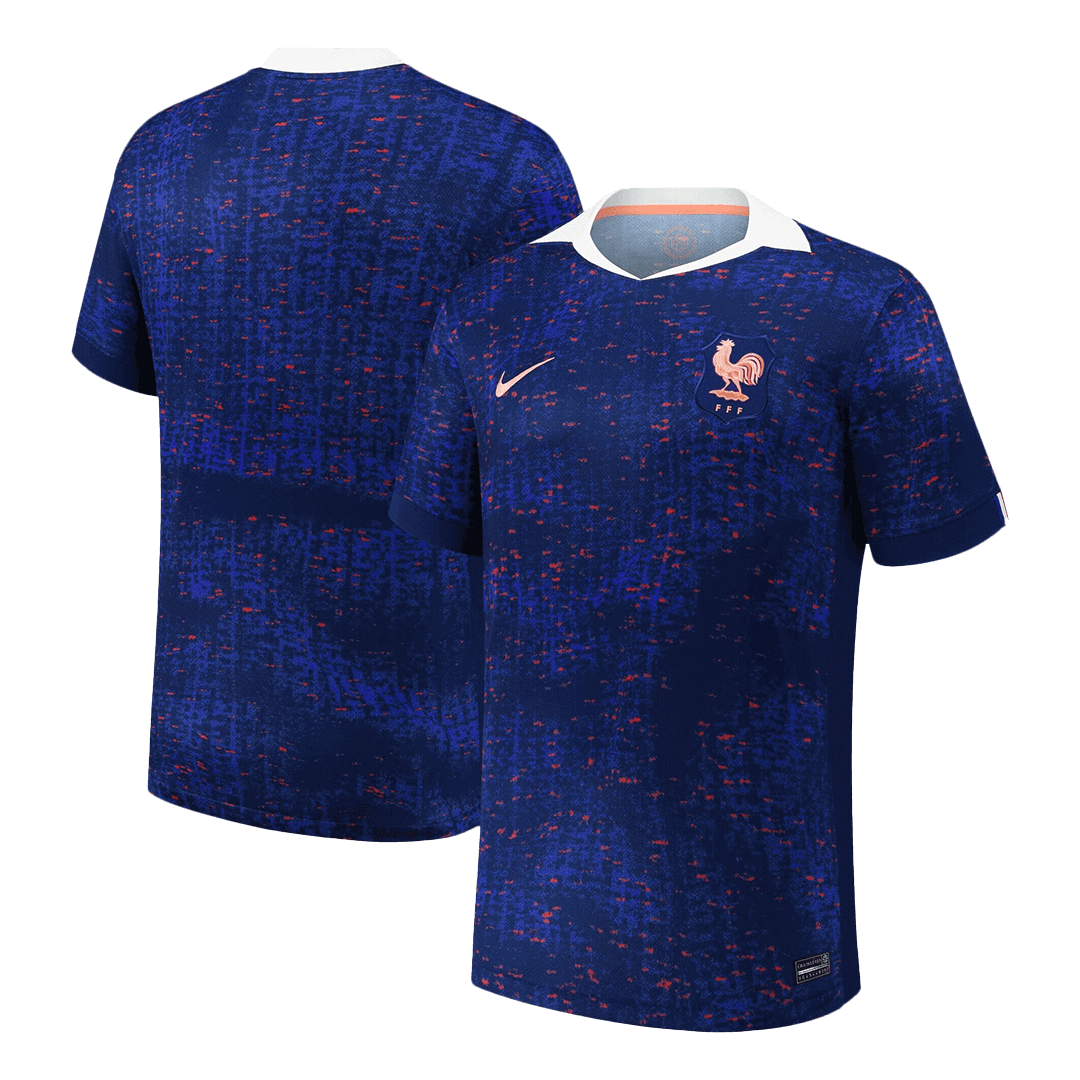 France Domicile Maillot 2025 Bleu - Euro Féminin Grande Taille