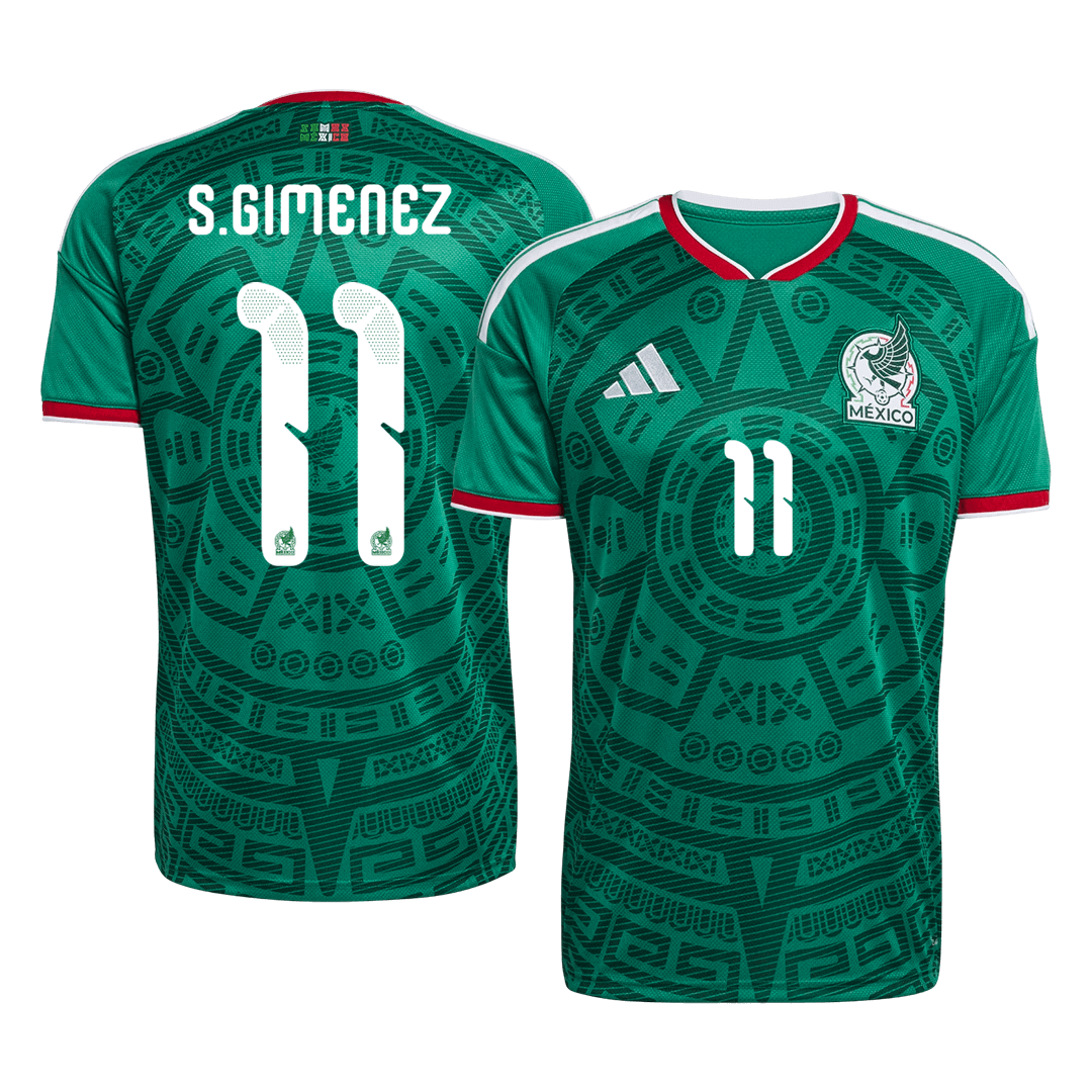 S.GIMENEZ #11 Mexique Domicile Maillot 2026 Vert - Super