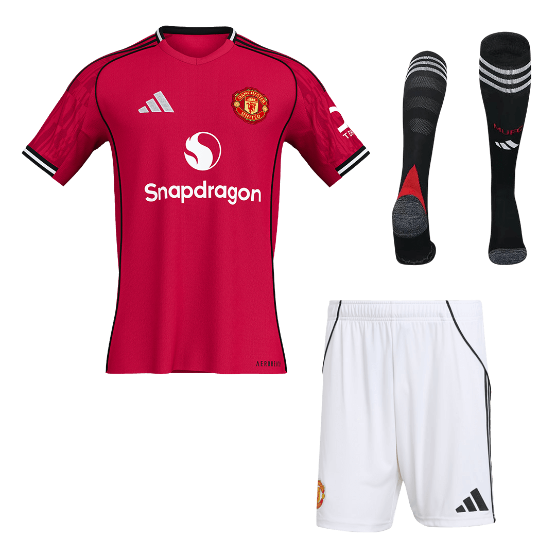 Men Manchester United Domicile Maillot Kit 2025/26 Rouge - Super