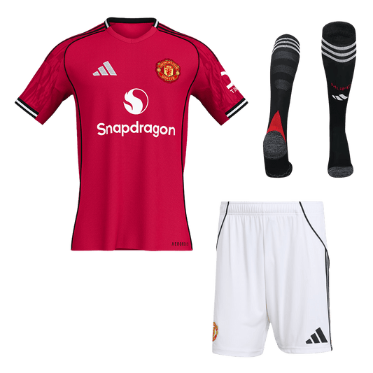 Men Manchester United Domicile Maillot Kit 2025/26 Rouge - Super