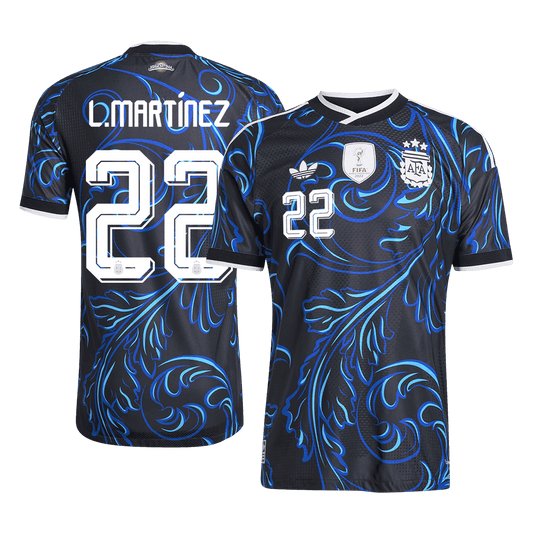 L. MARTÍNEZ #22 Argentine Extérieur Maillot 2026 Noir Joueur