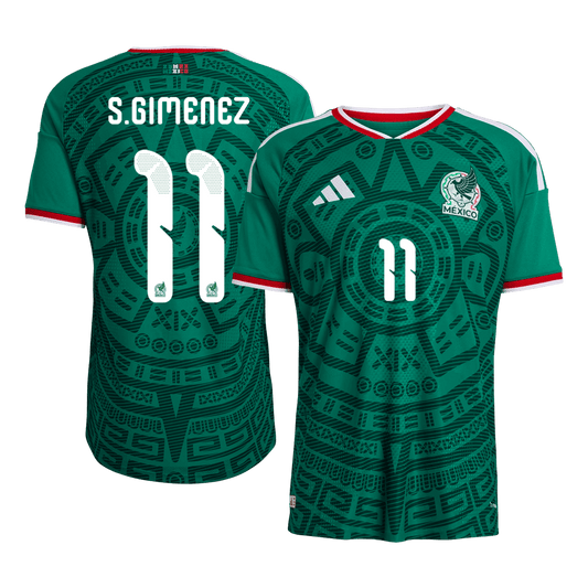 S.GIMENEZ #11 Mexique Domicile Maillot 2026 Vert Joueur
