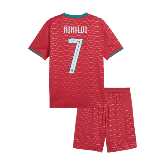 RONALDO #7 Portugal Domicile Maillot Kit 2026 Enfant Rouge - Super